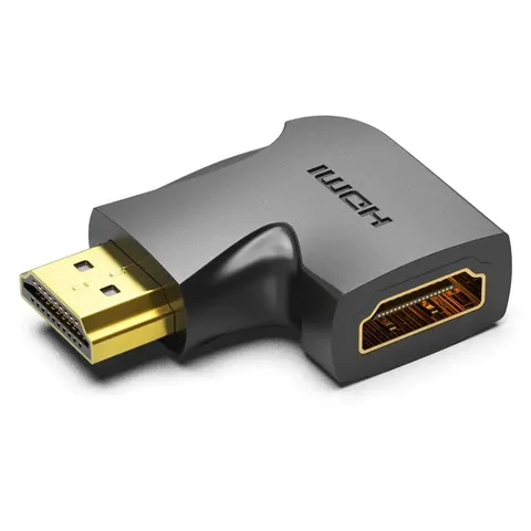 Adapter hdmi vention 270 stopni męski na żeński pionowy płaski czarny