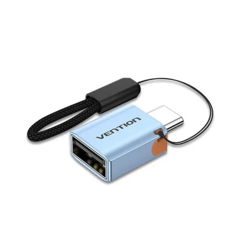 Adapter otg usb 3.1 vention usb-c do usb-a ze smyczą stop aluminium