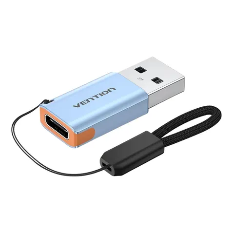 Adapter usb 3.1 vention usb-a do usb-c ze smyczą stop aluminium