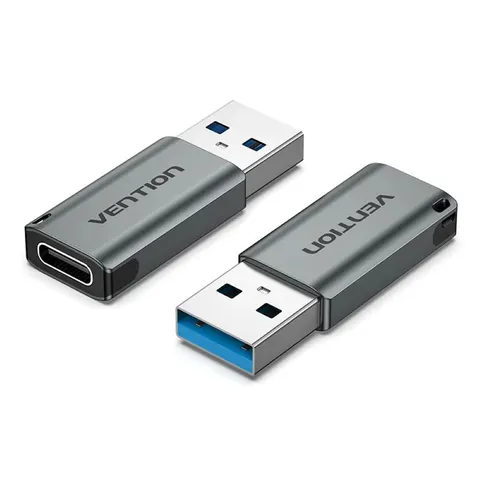 Adapter usb 3.0 vention usb-a do usb-c szary stop aluminium