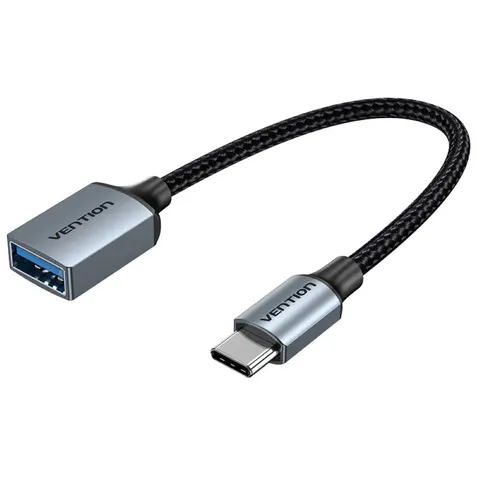 Kabel otg usb 3.0 vention usb-c do usb-a 0,15 m szary stop aluminium