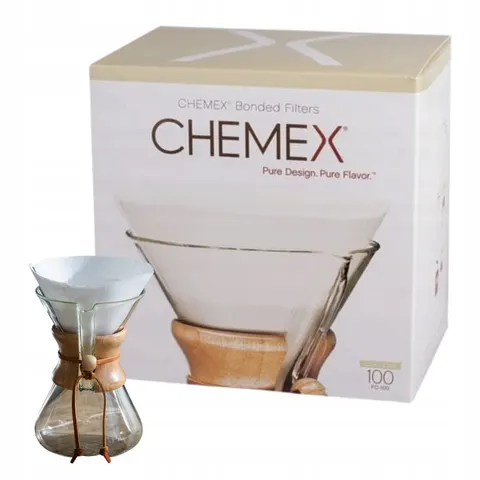 Filtry papierowe chemex okrągłe 100szt białe