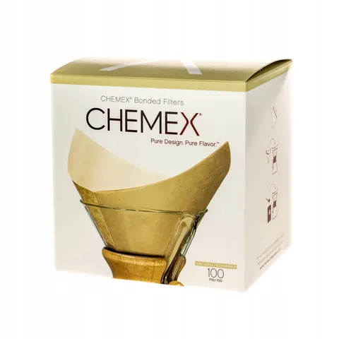 Filtry papierowe chemex kwadratowe 100szt brązowe