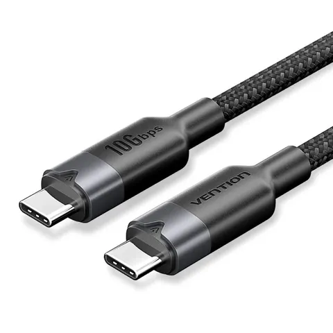 Kabel usb-c do usb-c vention usb 3.2 5a 10gbps 1m czarny TRGBF