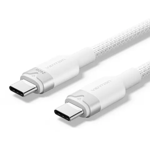 Kabel usb-c do usb-c 2.0 pd 3.1 vention 5a 240w 2m biały TRIWH