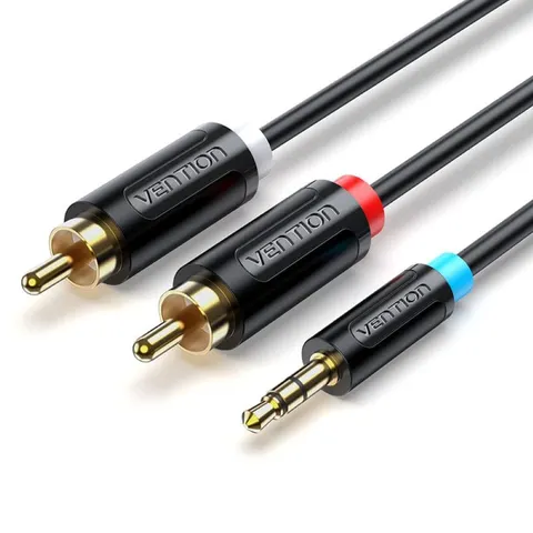 Kabel audio 3,5 mm męski na 2rca męski 2m czarny BCLBH