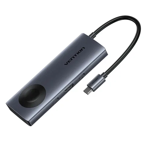 Vention USB-C 6w1 4K 60Hz 100W Stacja dokująca PD z ładowaniem indukcyjnym