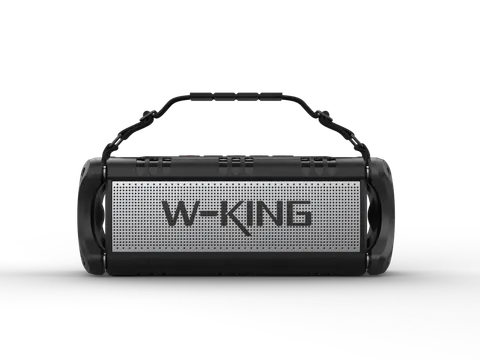 Przenośny głośnik bezprzewodowy w-king d8 czarno- srebrny