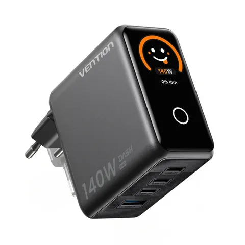 ładowarka vention 140w gan 1x usb-a 3x usb-c + kabel usb-c do usb-c 1m TZ-FCOH0-EU