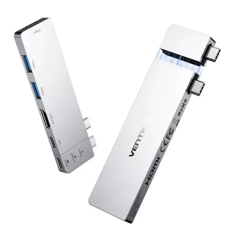 Stacja dokująca vention 6 w 2 usb-c 8k@240hz thunderbolt usb-c 80gbps 140w
