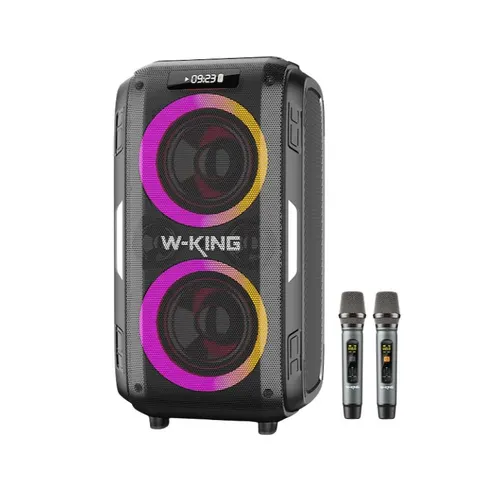 Przenośny głośnik bezprzewodowy w-king t9 pro z 2 mikrofonami czarny