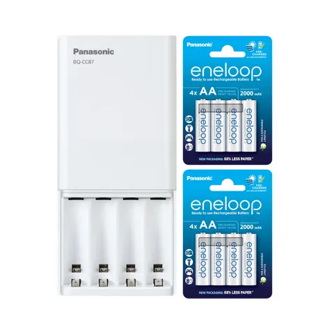 ładowarka panasonic 87usb + 2x4 panasonic eneloop aa 2000mah