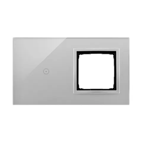 SIMON54 Touch Panel dotykowy S54 Touch, 2 moduły, 1 pole dotykowe + 1 otwór na osprzęt S54, srebrna mgła