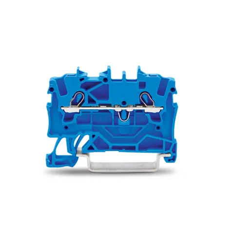 Złączka przelotowa 2-przewodowa 1,5mm2; do zastosowań Ex e II oraz Ex i; opis z boku i na środku; na szynę TS35x15 i 35x7,5; Push-in CAGE CLAMP®; 1,50 mm2; niebiesk, TOPJOBS; 2001-1204, WAGO