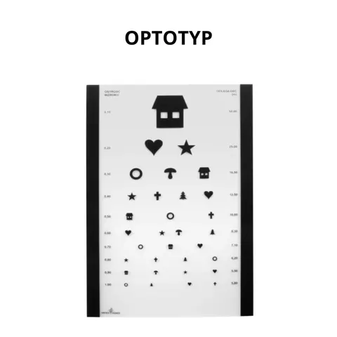 Optotyp dodatkowy – OBRAZKI – do tablicy okulistycznej Snellena OKO