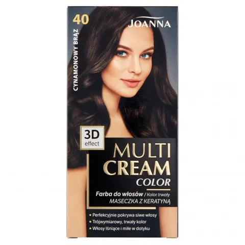 JOANNA MULTI CREAM COLOR Farba do włosów 40 CYNAMONOWY BRĄZ