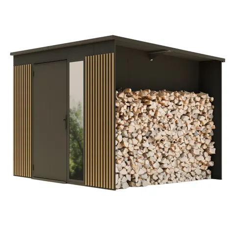 Domek wzmocniony QBOXONE z drewutnią 2,36x2,36 (m)