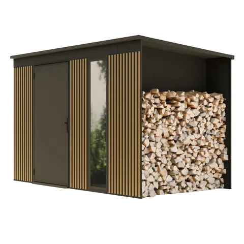 Domek wzmocniony QBOXONE z drewutnią 2,86x1,86 (m)