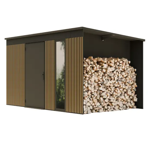 Domek wzmocniony QBOXONE z drewutnią 3,36x2,36 (m)