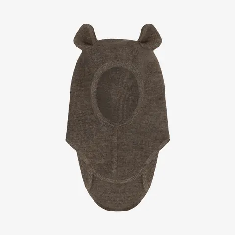 Kominiarka z uszkami misia w prążek - Brown Melange / HUTTEliHUT