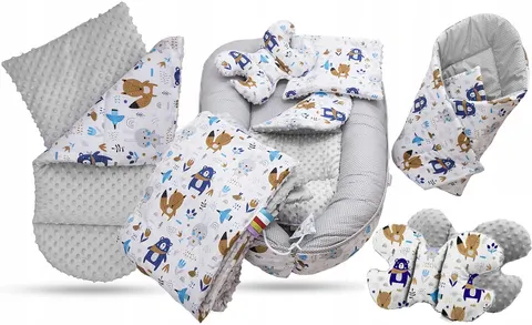Babymam kokon niemowlęcy gniazdo kojec minky 7 el.