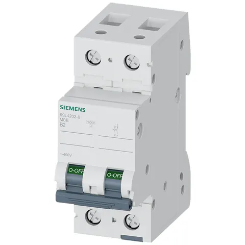 Wyłącznik nadprądowy 2P B2A 10kA 400V; 5SL4202-6, SIEMENS
