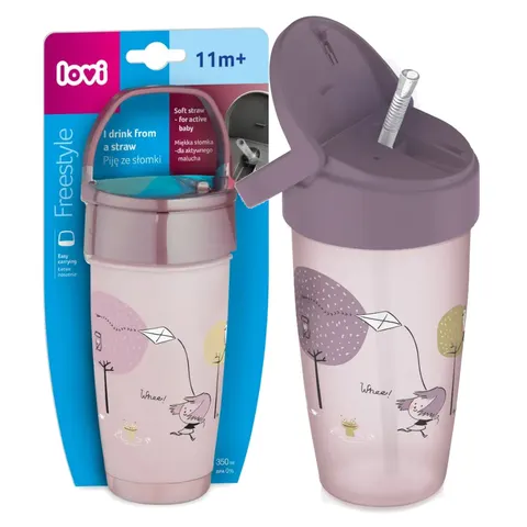 LOVI ACTIVE kubek ze słomką i uchwytem 350 ml