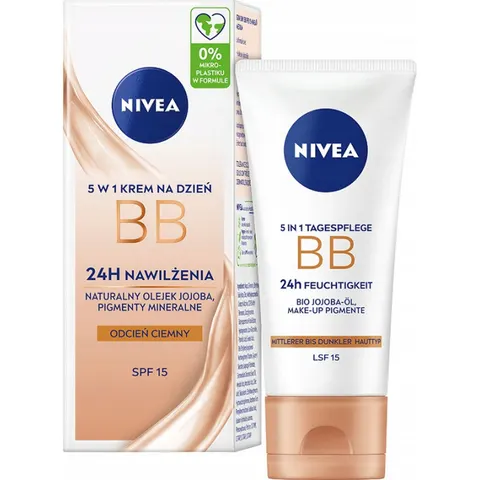 NIVEA Nawilżający Krem BB 5 w 1 SPF15 ODCIEN CIEMNY, 50 ml