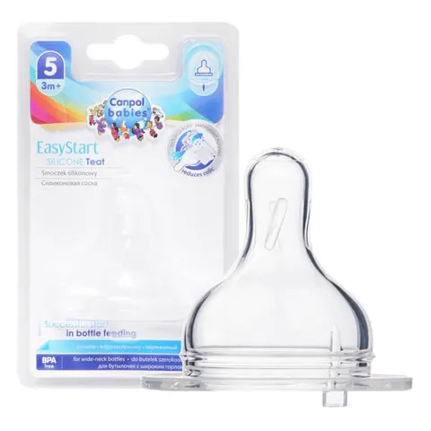 Canpol babies smoczek (21/724) Silikon trójprzepływ do butelki szerokiej EasyStart (3m+) 1 szt.