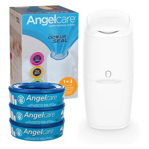 Angelcare pojemnik kosz na pieluchy + 3 wkłady biały