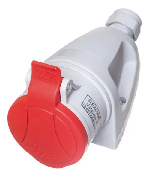 Gniazdo stałe 16A 5P (3P+N+Z) 400V IP44 czerwone, MINI GSM 16/5; 921860 ELEKTROMET