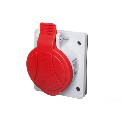 Gniazdo tablicowe skośne 16A 5P (3P+N+Z) 400V IP44 czerwone, GTS 16/5; 921820 ELEKTROMET
