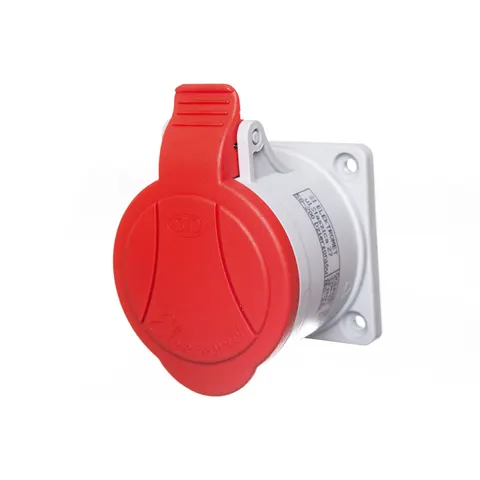 Gniazdo tablicowe proste 32A 5P (3P+N+Z) 400V IP44 czerwone, GTP 32/5; 921835 ELEKTROMET