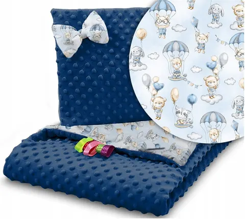 Babymam komplet do wózka minky kocyk + poduszka