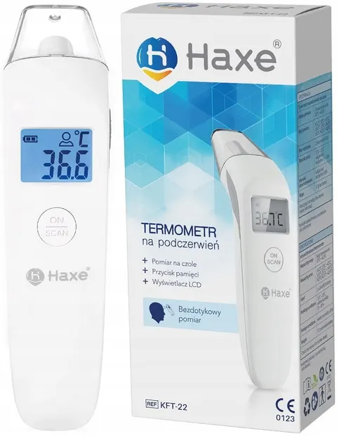 HAXE BEZDOTYKOWY TERMOMETR NA PODCZERWIEŃ MEDYCZNY