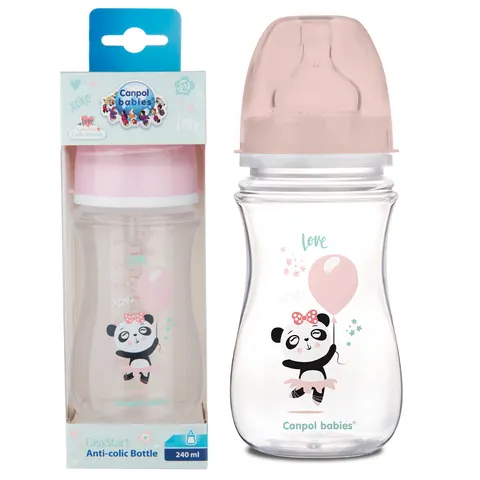 CANPOL BABIES BUTELKA SZEROKA ANTYKOLKOWA 240ml EXOTIC +3m