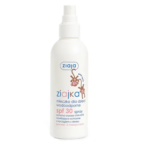 Ziajka wodoodporne mleczko do opalania w sprayu dla dzieci spf30 170ml