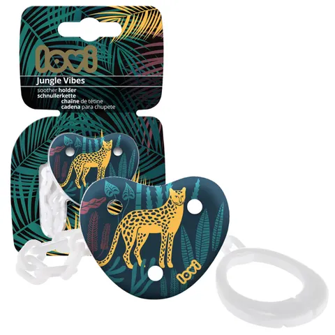 Lovi łańcuszek, zawieszka do smoczka uspokajającego jungle vibes