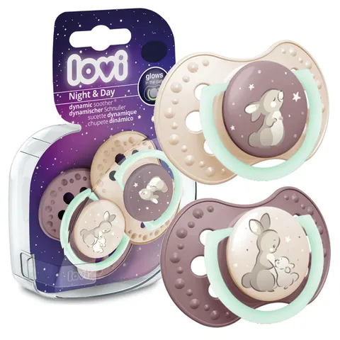 Lovi smoczek uspokajający silikonowy dynamiczny night&day girl 0-6m 2 sztuki
