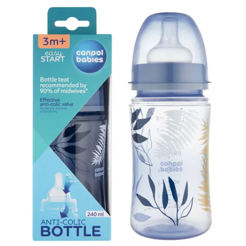 Canpol babies butelka antykolkowa easystart 240ml + smoczek 3m+