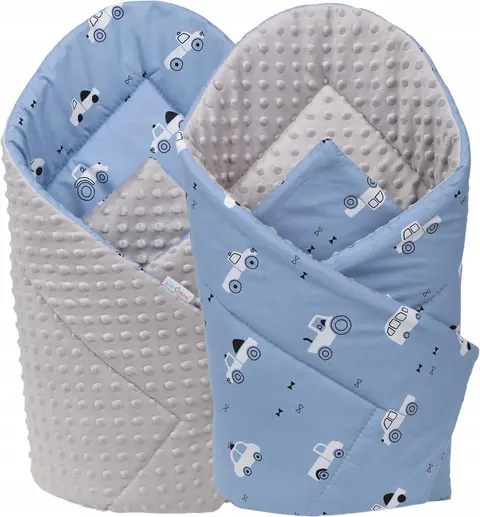 Babymam rożek becik niemowlęcy otulacz minky 80x80