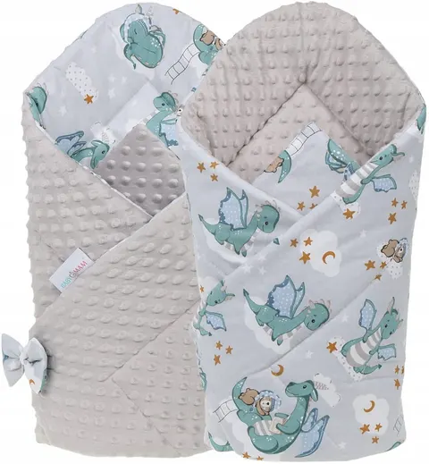 Babymam rożek becik niemowlęcy otulacz minky 80x80