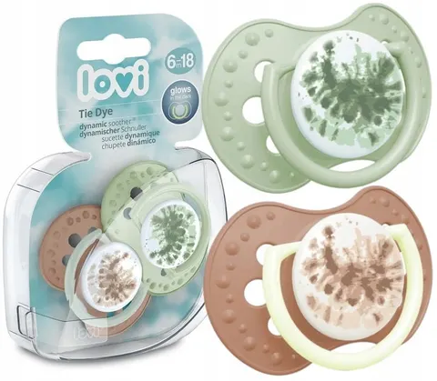 Lovi smoczek dynamiczny uspokajający 6-18m 2szt tie dye