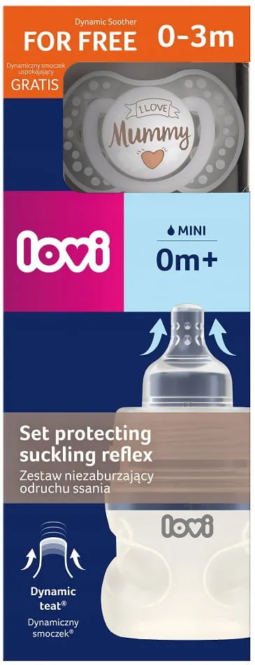 Lovi butelka medical+ 150ml + smoczek dynamiczny uspokajający zestaw