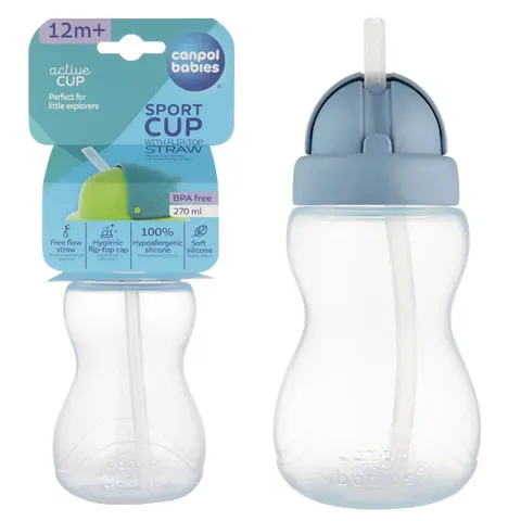 Canpol kubek bidon ze składaną słomką rurką 270ml