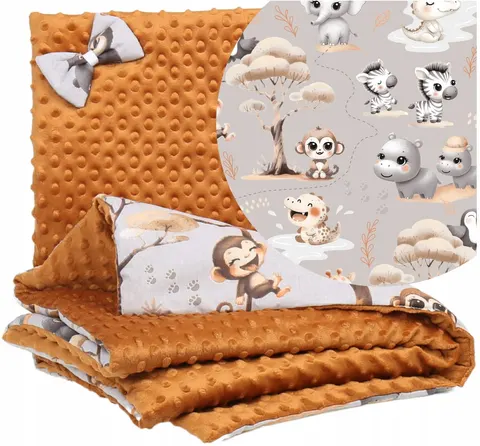 Kocyk minky 75x100 kołderka + poduszka Babymam