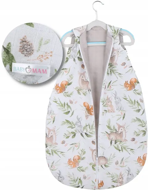 Babymam śpiworek do spania muślinowy regulowany niemowlęcy muślin light