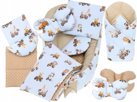 Babymam kokon niemowlęcy gniazdo kojec minky 7 el.