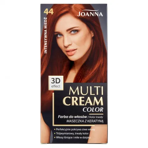 JOANNA MULTI CREAM COLOR Farba do włosów 44 INTENSYWNA MIEDŹ