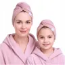 Gruby ręcznik do włosów turban na rzep termofrotte chłonny miękki Babymam